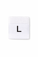Étiquettes rectangulaires en polyester blanc écologiques en gros, tailles S/M/L/XL, tissées pour vêtements, sacs et colliers de chaussures