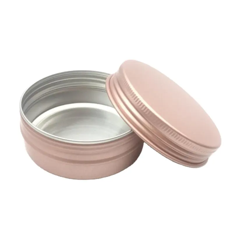 In在庫5ML-250ML Custom Rose Gold Cream Container And Packaging Metal Tin Box Tin Can Aluminum Cosmetic Jar With Screw Top