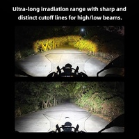 Feux auxiliaires avant pour moto JPAD R7+R5, projecteur 370W super lumineux, faisceau haut/bas, jaune/blanc, étanche IPX8