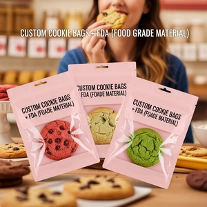 Custom Printed Laminated Cookie Pouches Food-Grade Plastic Moisture-Proof Resealable FDA Certified for Gourmet Biscuit Packaging - Product Image 2