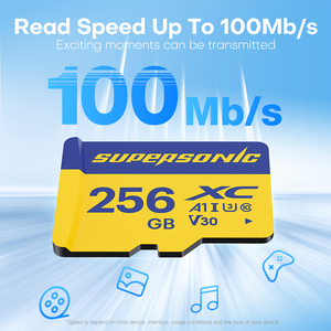 Carte SD TF Mini Supersonic Y610A haute vitesse 32 Go-256 Go V30 certifiée CE RoHS FCC pour téléphones et ordinateurs - Product Image 1
