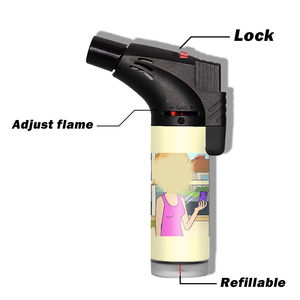 Logos personalizados Vela a granel Suministros para fumar recargables Etiqueta privada Novedad única Pegatinas impresas Encendedor de antorcha vintage - Product Image 3