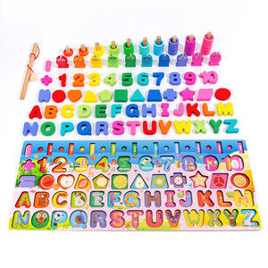 Jouets éducatifs en bois Montessori pour enfants d'âge préscolaire, camion de pompiers, planche d'activités, jeux de pêche mathématiques, jouets précoces pour enfants, cadeaux de Noël - Product Image 2