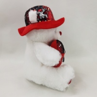 Grosir mainan boneka beruang Teddy Super lembut dengan topi Glitter hati khusus hadiah Festival Hari Valentine