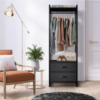 Offres Spéciales moderne chambre affichage vêtements suspendus armoire étagère de rangement meubles Portable garde-robe placard