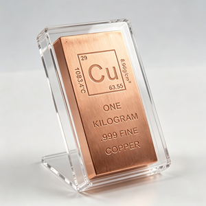 Barre de cuivre massif de 1 kg de qualité laboratoire, gravée avec les informations sur l'élément, matière première, vente en gros, directement du producteur - Product Image 3