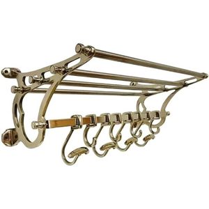 ALFA NAUTICAL Silver Finish Aluminum <b>Wall</b> Mounted Luxury Coat Rack <b>Hooks</b> Luggage Storage Rectangle Design Eco-Friendly Rack - Product Image 5