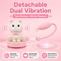 Tragbares Vibrations-Ei mit App-Fernbedienung G-Punkt Saugspielzeug Katzenförmiger Vibrator für Frauen Masturbation Sexspielzeug
