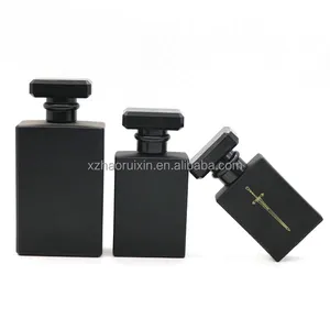 Benutzer definiertes Logo Schwarze Flasche Parfum 30ml 50ml 100ml Glas parfüm flasche