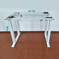 Cadre de bureau assis-debout réglable en hauteur à quatre moteurs, base de bureau ergonomique robuste en métal à 3 niveaux pour le bureau à domicile
