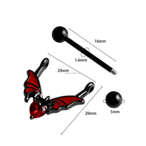<span class=keywords><strong>Piercing</strong></span> de pezón de acero inoxidable, joyería punk, colgante de murciélago, anillo de pezón <span class=keywords><strong>para</strong></span> vacaciones, el más vendido - Product Image 6