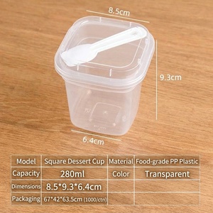 Vaso de Plástico Transparente Personalizado con Cuchara, Vaso para Pastel de Mousse, Vaso para Postre, Vaso para Pudín de Yogur con Tapa - Product Image 6