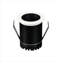 Spot LED encastré rond commercial en aluminium noir, 3W, 5W, 7W, 9W, AC110V/220V, pour plafond, vente en gros