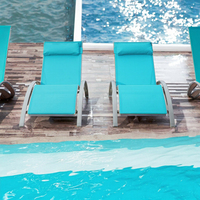 Ensemble de 2 chaises longues d'extérieur modernes réglables en aluminium, écologiques, résistantes aux intempéries, pour piscine, terrasse, pelouse, cour, pliables