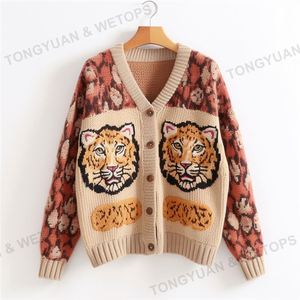 Maglione all'ingrosso Cardigan personalizzato 2024 per donna maglioni <span class=keywords><strong>leopardati</strong></span> Plus Size abbigliamento oversize Casual quantità Cardigan donna - Product Image 4