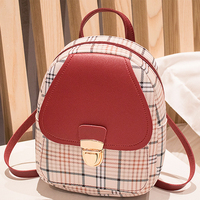 Nouveau design, mini sac à dos, sac à bandoulière pour femmes, motif écossais, style sportif, doublure en nylon, sac à main pour téléphone portable, logo personnalisé, adolescentes/
