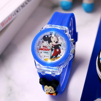 Montres Super-Héros Minnie Mickey pour Enfants Garçons Filles, Montre-Bracelet à Quartz Lumineuse Flash, Montre Enfant Spider-Man