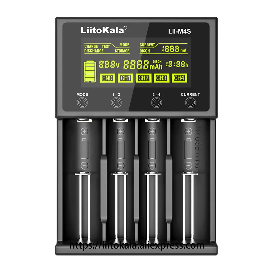 lii-M4S lii-500 lii-402 lii-202 lii-100 smart 3.7v 18650 charger 26650 21700 18350 14500 aa aaa 1.2v battery charger