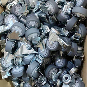 Vis de tige à filetage vis avec chariot, WBD, 25/30/40/50/65/75mm, robuste, gris TPR, roulettes avec couvercle - Product Image 4