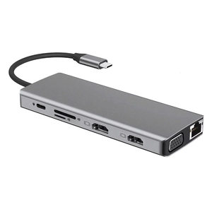 Type-C ドッキングステーション 2.0 VGA ミラーリング用デュアル外部ディスプレイ 12-in-1 機能 ギガビットイーサネットポート USB ストック - Product Image 5