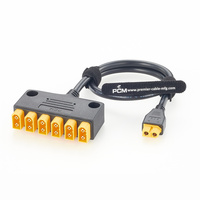 Câble répartiteur de distribution d'alimentation XT60 mâle-femelle à 6 ports pour panneau solaire RC FPV, générateur, station d'alimentation portable