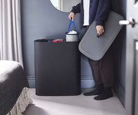 Panier à linge pliable à 3 sections avec couvercle, panier à linge pour vêtements sales avec 3 sacs intérieurs, organisateur de panier à linge