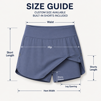 Jupe-short de golf personnalisée pour femme avec ourlet festonné, short de sécurité intégré et poches zippées pour l'entraînement sur le parcours de golf