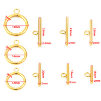 Anneaux, tiges et fermoirs ronds en acier inoxydable - Placage et pierres personnalisables pour bracelets, colliers et autres bijoux DIY