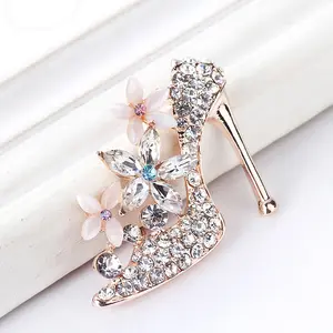 Custom Safety Pin brooch stylish lapel pin heels elegant jewelry sapphire brooch