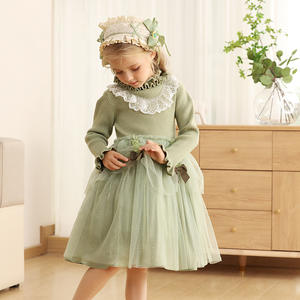 Abito Formale Lolita per Ragazze - Vestito da Principessa a Maniche Lunghe - Orlo Arricciato, Bordi in Pizzo, Dettagli in Paillettes in Poliestere - Product Image 3