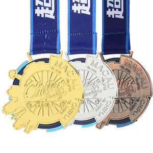 Médaille d'escrime en alliage de zinc 3D avec ruban Fabricant de médailles de trophée de sport en métal personnalisé - Product Image 6