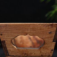 Chauffe-biberon vintage - Chauffe-boissons portable carré en bois style antique pour riz, thé et vin, idéal pour les bars rustiques à domicile