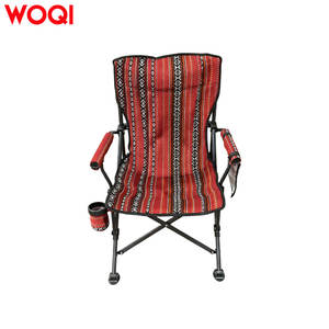 Silla Plegable Woqi Roja de Estilo Étnico con Marco de Aluminio, Silla de Jardín y Camping con Portavasos y Bolsa de Transporte - Product Image 2