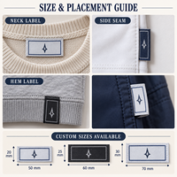 Étiquettes Jacquard Haute Densité Personnalisées en Usine, Étiquettes Tissées pour Vêtements avec Logo de Marque et Taille, Étiquettes de Soin Textiles pour Col et Vêtements