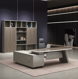 Uxury-muebles de oficina modernos, banco de trabajo de escritorio, escritorio de MDF en forma de L