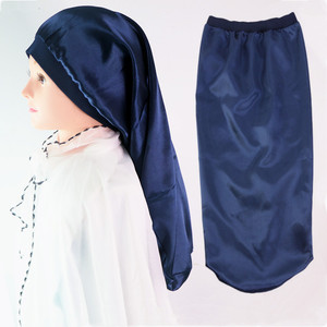 Nouveau bonnet en satin réversible à double couche, taille ajustable, style européen-américain pour femmes, couvre-tête de nuit, vert/rouge - Product Image 2
