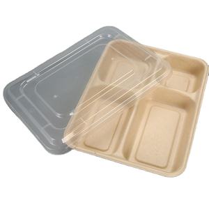 Boîtes à nouilles et contenants à emporter asiatiques en bagasse écologique avec fermeture sécurisée - Product Image 4