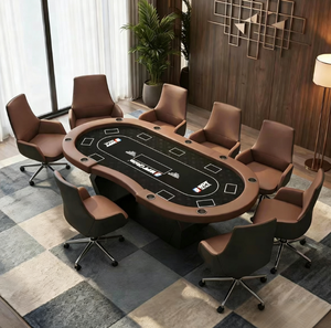 Mesa de Póker Ovalada Personalizada de Texas en Venta, Incluye Posición de Dealer, Tapete de Blake para Sala de Juegos, Club, Hotel - Product Image 2