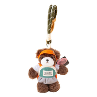 Porte-clés ours en peluche mignon avec 6 styles vibrants, texture douce, idéal pour la décoration de sacs et comme un joli petit cadeau.