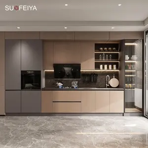 Suofeiya Professional Customized Contemporary Designs Modern White Open Plywood MDF Kitchen Cabinets