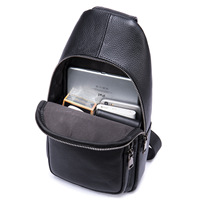 Bolsa masculina de couro genuíno, bolsa para homens de negócios no peito, bolsa de ombro, peito tático