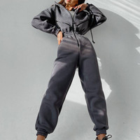 Combinaisons à manches longues personnalisées avec logo KM Wholesale pour femmes et filles, combinaison à capuche, combinaison-pantalon