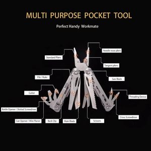 Multitool avec verrouillage de sécurité 440A Pince en acier inoxydable <span class=keywords><strong>Outil</strong></span> de poche Coupe-fil et ciseaux à ressort pour l'extérieur - Product Image 2