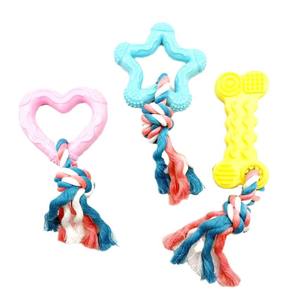 צעצועי לעיסה לחיות מחמד סיטונאי, צעצועי חבל אינטראקטיביים למשחק משיכה, צעצועי לעיסה מקוטון לכלבים קטנים - Product Image 5