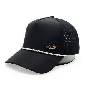 Gorras de Béisbol de 5 Paneles, Impermeables, con Orificios Cortados a Láser, Logotipo Metálico Personalizado, con Cuerda - Product Image 2