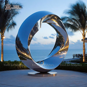 Escultura Decorativa Abstracta de Metal, Estatua de Mobius de Acero Inoxidable, Famosa Escultura TREVI para Exteriores - Product Image 6