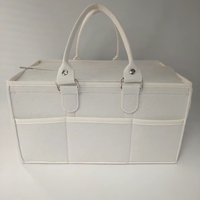 Sac à couches pliable multifonctionnel en feutre avec fermeture éclair, portable et durable pour le rangement des essentiels quotidiens du nouveau-né