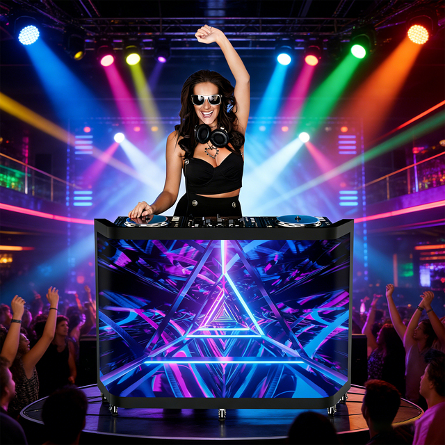 Curved LED DJ Booth 140 Full Viewing Angle 4K HDR for Bars Music Festivals & Stage Performances