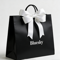 Sac en papier personnalisé d'usine, sac de luxe pour marque, logo personnalisé, sac de boutique de chaussures, emballage noir, sac cadeau en papier pour vêtements