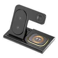 Station de charge sans fil pliable 4 en 1 Station de charge rapide universelle avec lumière LED pour écouteurs de montre de téléphone